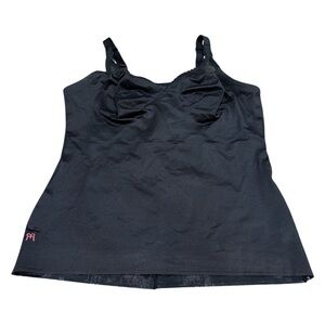 Ruby Ribbon 3012 Sheer Full Support Black Classic Cami level 4 V neck size 42